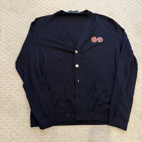 Gucci Men's Cardigan - Navy Blue, Size Large - Picture 2 of 3